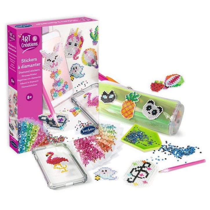 Strass Multicolore - SENTOSPHERE - Art & Créations - Stickers a diamanter - 15 stickers - Décorer ses accessoires - Des 8 ans Strass Multicolore - SENTOSPHERE - Art & Créations - Stickers a diamanter - 15 stickers - Décorer ses accessoires - Des 8 ans