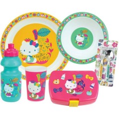 Lot vaisselle - FUN HOUSE - HELLO KITTY - Verre, Assiette creuse Ø16
