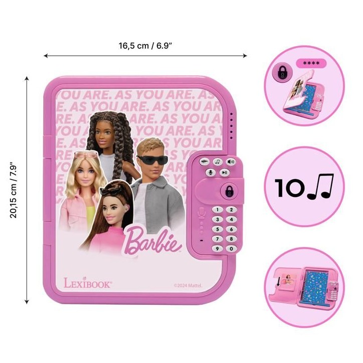 Journal intime électronique avec coffre-fort Barbie Journal intime électronique avec coffre-fort Barbie