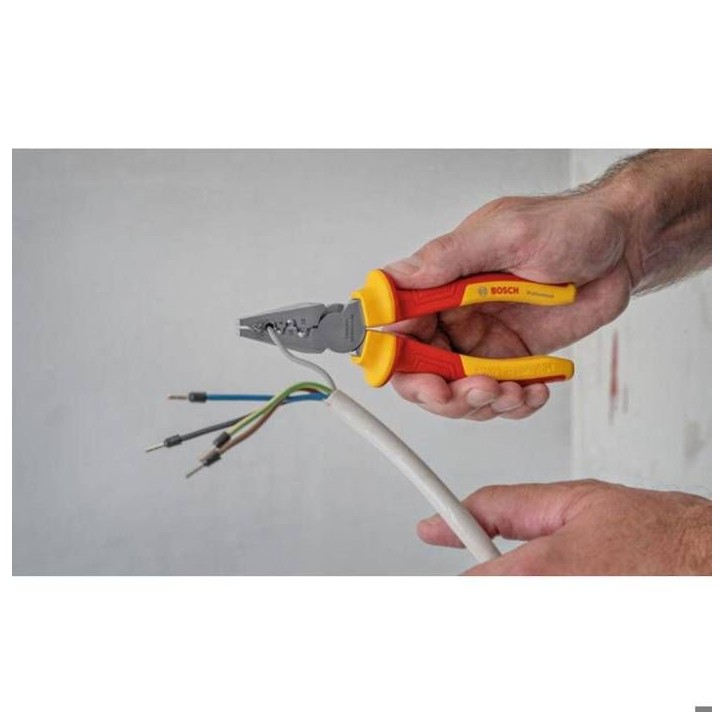 Pince a sertir - BOSCH - 180 mm - VDE - Plage de sertissage 0,25 a 16 mm² - Certifiée jusqu'a 1 000 V