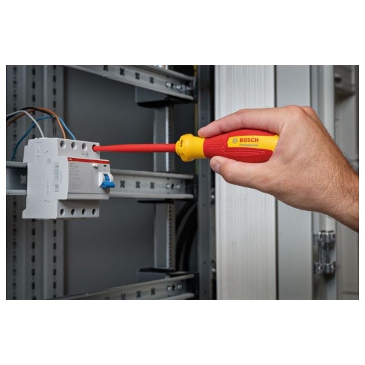 Tournevis VDE - BOSCH - SL/PZ2x125 - Isolé jusqu'a 1000 V - Manche ergonomique - Embout PZ Tournevis VDE - BOSCH - SL/PZ2x125 - Isolé jusqu'a 1000 V - Manche ergonomique - Embout PZ