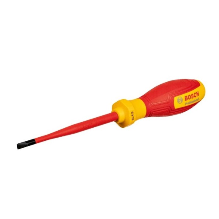 Bosch Professional tournevis VDE plat 4,5x100 (certifié jusqu'a 1 000 V, isolé avec un élastomere thermoplastique (TPE)) Bosch Professional tournevis VDE plat 4,5x100 (certifié jusqu'a 1 000 V, isolé avec un élastomere thermoplastique (TPE))