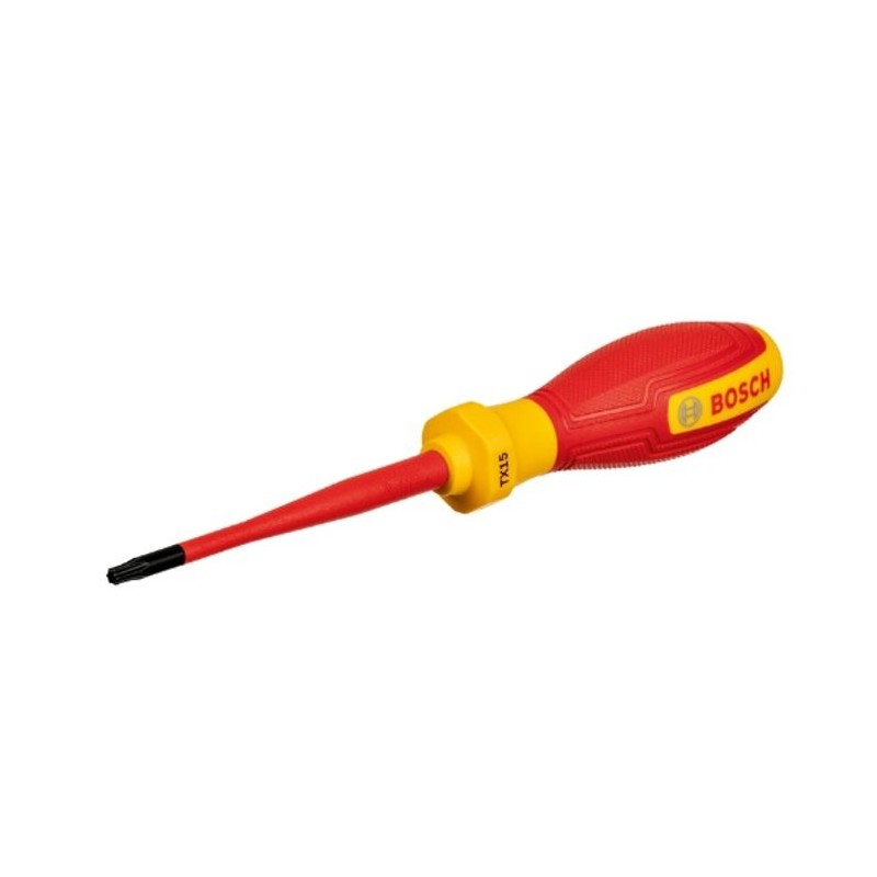 Tournevis VDE - BOSCH - TX15x75 - Isolé jusqu'a 1000 V - Élastomere