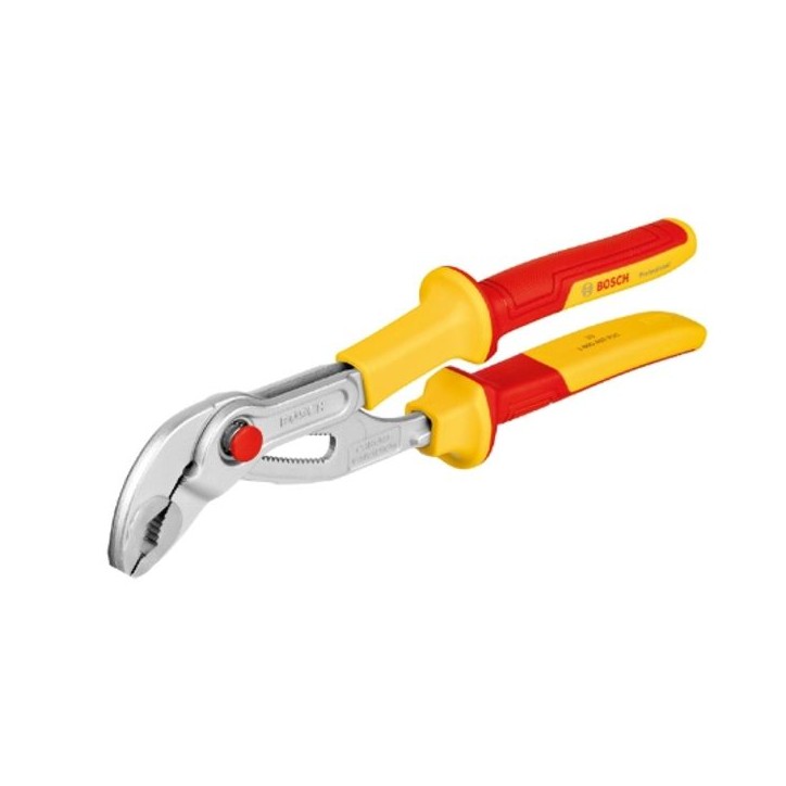 Pince multiprises VDE - BOSCH - 250 mm - Certifiée jusqu'a 1000 V - Isolée en TPU - Ergonomique Pince multiprises VDE - BOSCH - 250 mm - Certifiée jusqu'a 1000 V - Isolée en TPU - Ergonomique