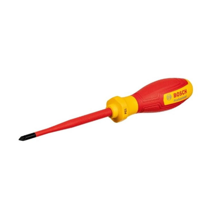 Bosch Professional tournevis VDE plat PZ1x100 (certifié jusqu'a 1 000 V, isolé avec un élastomere thermoplastique (TPE))