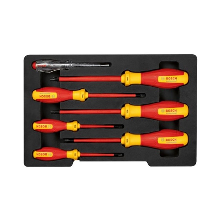 Bosch Professional Set de tournevis TX VDE (avec testeur de phase unipolaire – 7 pieces)