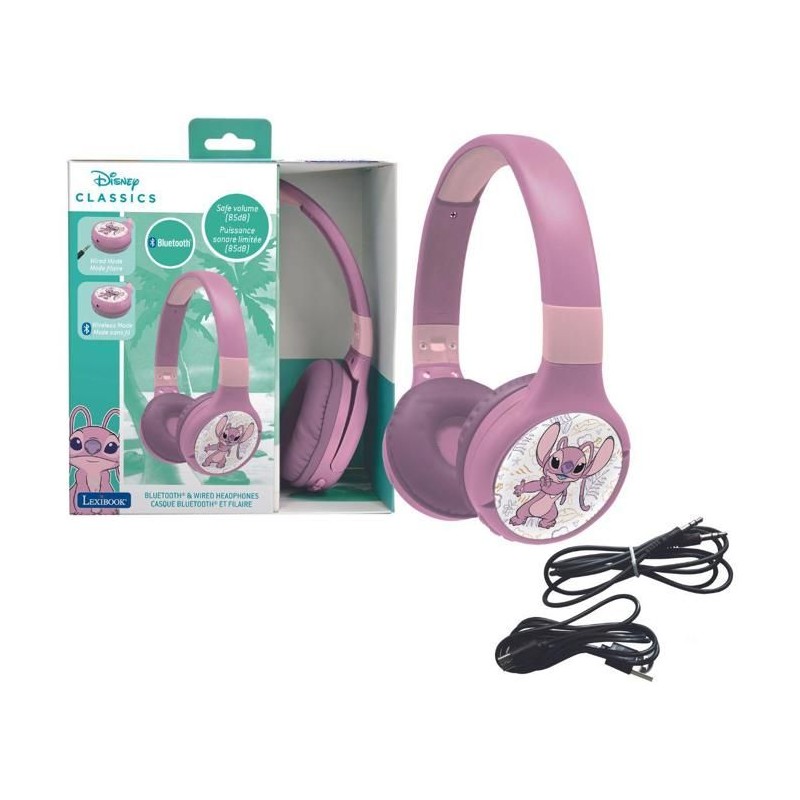 LEXIBOOK - Casque 2 en 1 Bluetooth et Filaire confortable et pliable p
