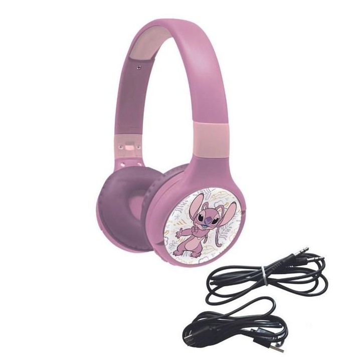 LEXIBOOK - Casque 2 en 1 Bluetooth et Filaire confortable et pliable pour enfants avec limitation de son – Angel LEXIBOOK - Casque 2 en 1 Bluetooth et Filaire confortable et pliable pour enfants avec limitation de son – Angel