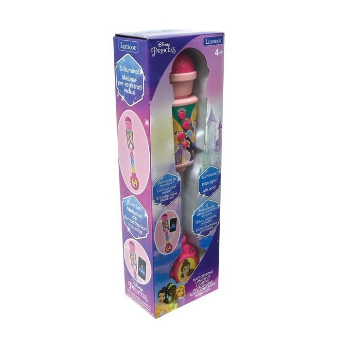 Microphone Princesse Disney avec tube lumineux et enceinte Microphone Princesse Disney avec tube lumineux et enceinte