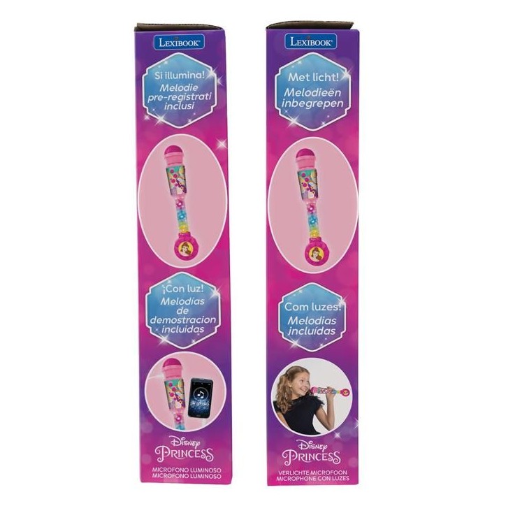 Microphone Princesse Disney avec tube lumineux et enceinte Microphone Princesse Disney avec tube lumineux et enceinte