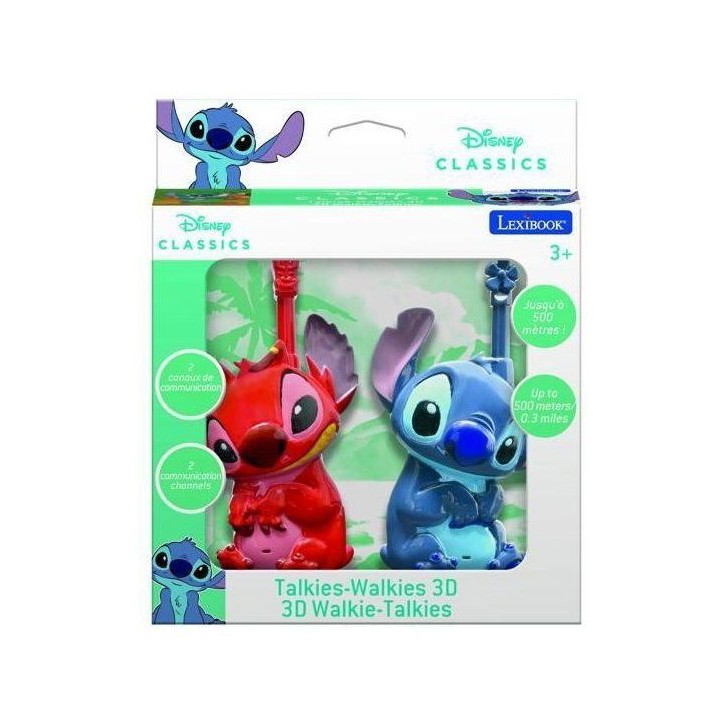Talkies-walkies - LEXIBOOK - Stitch 3D - Portée 500m - 2 canaux - Design 3D Talkies-walkies - LEXIBOOK - Stitch 3D - Portée 500m - 2 canaux - Design 3D