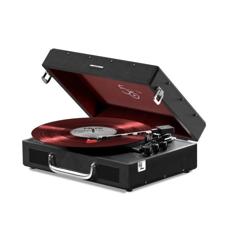 Platine vinyle - MIXX - Revival 55 - Enceintes stéréo intégrées - 3 vitesses - Bluetooth - Sortie RCA - Noir Platine vinyle - MIXX - Revival 55 - Enceintes stéréo intégrées - 3 vitesses - Bluetooth - Sortie RCA - Noir