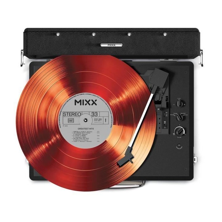 Platine vinyle - MIXX - Revival 55 - Enceintes stéréo intégrées - 3 vitesses - Bluetooth - Sortie RCA - Noir Platine vinyle - MIXX - Revival 55 - Enceintes stéréo intégrées - 3 vitesses - Bluetooth - Sortie RCA - Noir