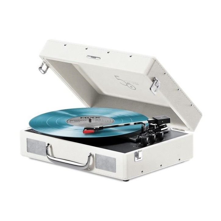 Platine vinyle - MIXX - Revival 55 - Enceintes stéréo intégrées - 3 vitesses - Bluetooth - Sortie RCA - Creme Platine vinyle - MIXX - Revival 55 - Enceintes stéréo intégrées - 3 vitesses - Bluetooth - Sortie RCA - Creme