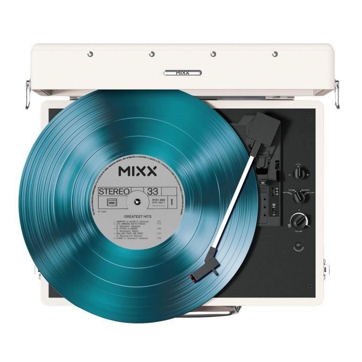 Platine vinyle - MIXX - Revival 55 - Enceintes stéréo intégrées - 3 vitesses - Bluetooth - Sortie RCA - Creme Platine vinyle - MIXX - Revival 55 - Enceintes stéréo intégrées - 3 vitesses - Bluetooth - Sortie RCA - Creme