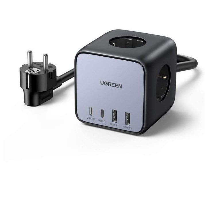 Chargeur rapide de bureau - UGREEN - 65W - Avec prises intégrées - Gris / Noir Chargeur rapide de bureau - UGREEN - 65W - Avec prises intégrées - Gris / Noir