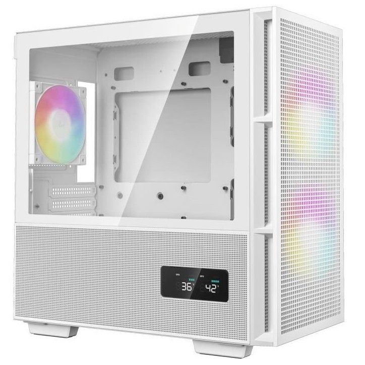 Boitier PC - DEEPCOOL - CH360 Digital - Sans alimentation - Mini tour - Format M-ATX - Blanc
