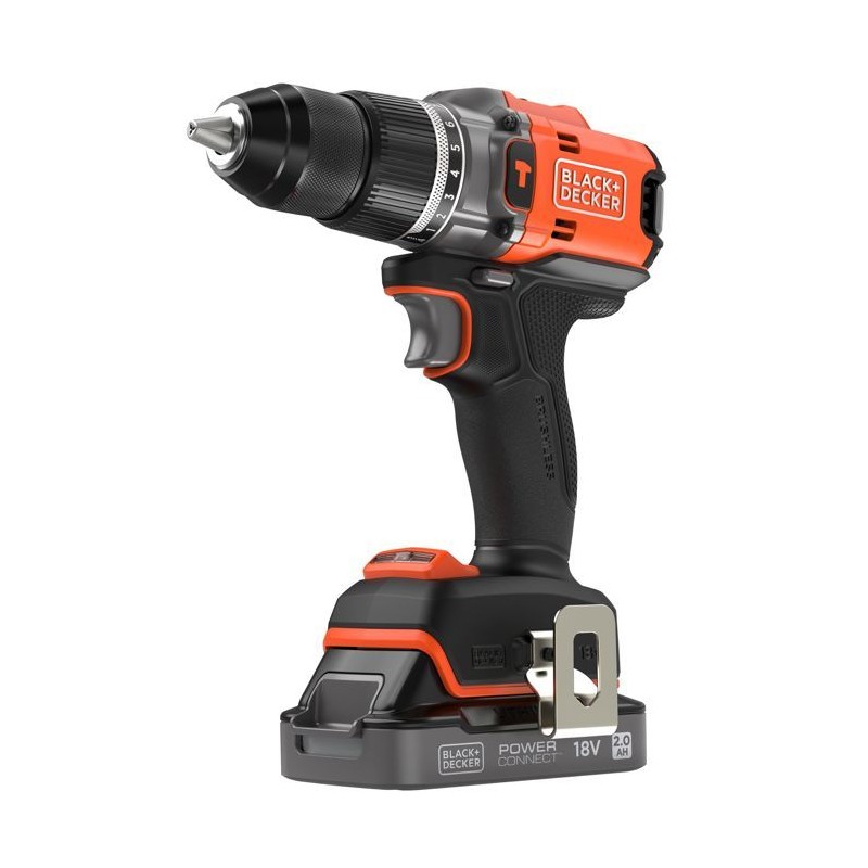 BLACK+DECKER Perceuse Visseuse a Percussion Éco-Responsable 18V Brush