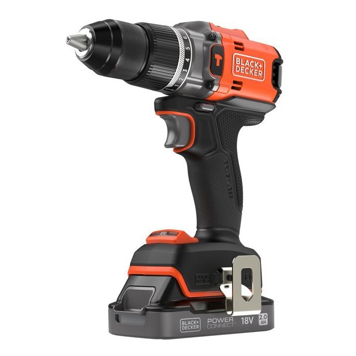 BLACK+DECKER Perceuse Visseuse a Percussion Éco-Responsable 18V Brushless - 2 Batteries 2Ah – En Mallette - BLD683D2XK-QW BLACK+DECKER Perceuse Visseuse a Percussion Éco-Responsable 18V Brushless - 2 Batteries 2Ah – En Mallette - BLD683D2XK-QW