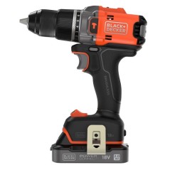 BLACK+DECKER Perceuse Visseuse a Percussion Éco-Responsable 18V Brushless - 2 Batteries 2Ah – En Mallette - BLD683D2XK-QW