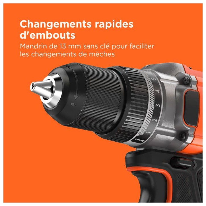 Perceuse visseuse sans fil 18V + 2 batteries 2Ah + chargeur - BLACK&DECKER - BCD382D2XK-QW - Avec mallette de transport Perceuse visseuse sans fil 18V + 2 batteries 2Ah + chargeur - BLACK&DECKER - BCD382D2XK-QW - Avec mallette de transport