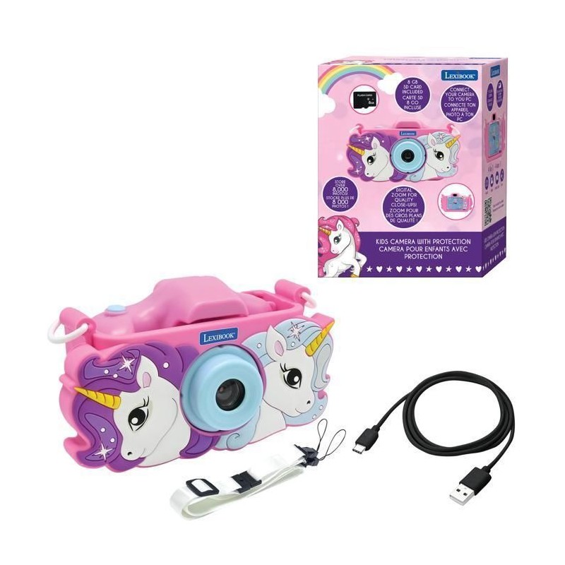 LEXIBOOK - Appareil photo pour enfant avec protection - 4 en 1 - Licor