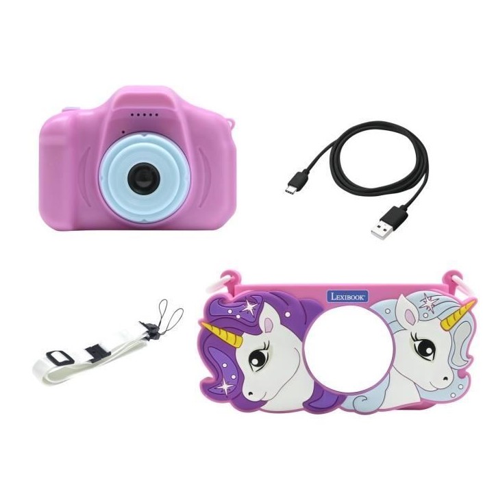 LEXIBOOK - Appareil photo pour enfant avec protection - 4 en 1 - Licorne - Carte mémoire incluse LEXIBOOK - Appareil photo pour enfant avec protection - 4 en 1 - Licorne - Carte mémoire incluse