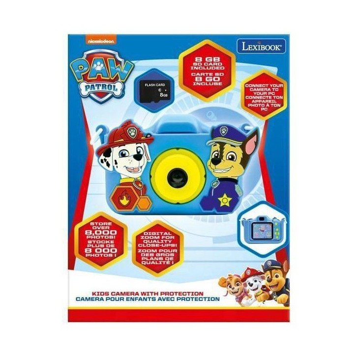 LEXIBOOK - Appareil photo pour enfant avec protection - 4 en 1 - Pat'Patrouille - Carte mémoire incluse LEXIBOOK - Appareil photo pour enfant avec protection - 4 en 1 - Pat'Patrouille - Carte mémoire incluse
