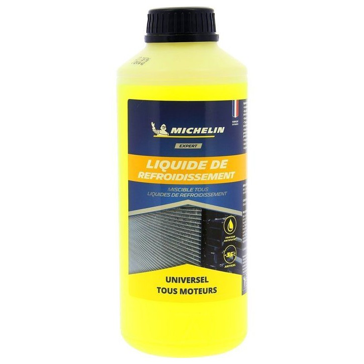 Liquide de refroidissement - MICHELIN - Jaune - UNIVERSEL tous moteurs - 1L Liquide de refroidissement - MICHELIN - Jaune - UNIVERSEL tous moteurs - 1L