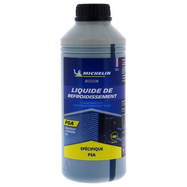 Liquide de refroidissement - MICHELIN - Bleu - Adapté aux normes PSA - 1L Liquide de refroidissement - MICHELIN - Bleu - Adapté aux normes PSA - 1L
