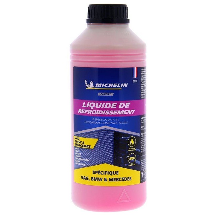 Liquide de refroidissement- MICHELIN - Rose - Adapté aux normes VAG BMW MERCEDES - 1L
