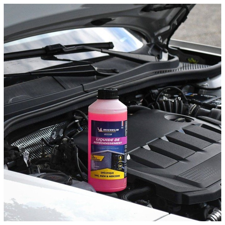 Liquide de refroidissement- MICHELIN - Rose - Adapté aux normes VAG BMW MERCEDES - 1L