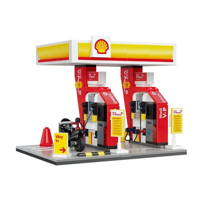 CADA Bâtiments - Jeu de construction - Station-service Shell - 305 pi