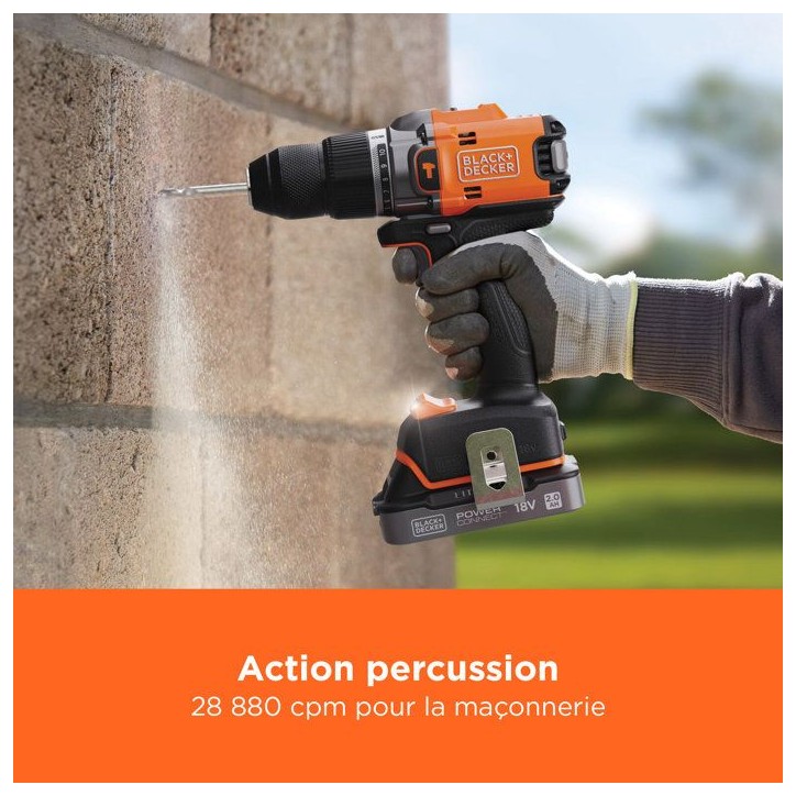Perceuse Visseuse a Percussion - BLACK+DECKER - BLD683XN-XJ - 18V - Éco-Responsable - Sans Batterie Perceuse Visseuse a Percussion - BLACK+DECKER - BLD683XN-XJ - 18V - Éco-Responsable - Sans Batterie