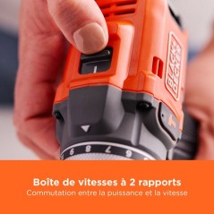 Perceuse Visseuse a Percussion - BLACK+DECKER - BLD683XN-XJ - 18V - É