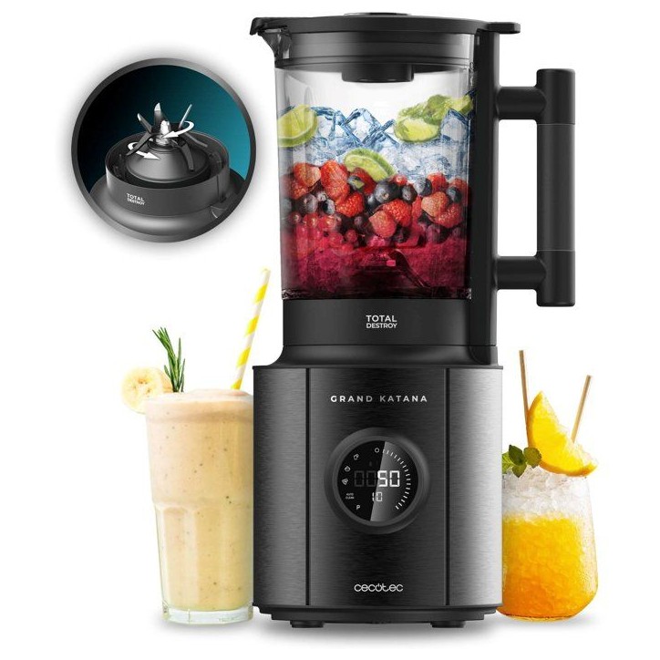 Mixeur - CECOTEC - Grand Katana Total Destroy Screen B - 2700 W - 1,8 L - Bol en verre - Noir Mixeur - CECOTEC - Grand Katana Total Destroy Screen B - 2700 W - 1,8 L - Bol en verre - Noir