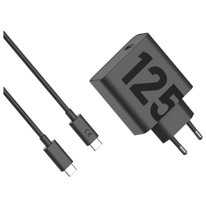Chargeur - MOTOROLA - Moto charger - 125 W - Charge rapide - USB-C vers USB-C - Câble 1 m - Noir