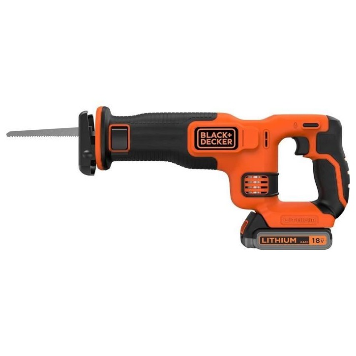 Scie sabre BLACK+DECKER BDCR18E1-QW sans fil - 18V lithium - avec batterie 2,5Ah