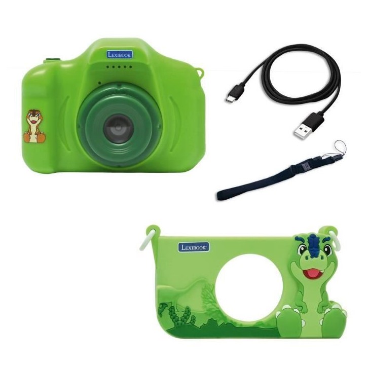 LEXIBOOK - Appareil photo pour enfant avec protection - 4 en 1 -Dino - Carte mémoire incluse LEXIBOOK - Appareil photo pour enfant avec protection - 4 en 1 -Dino - Carte mémoire incluse