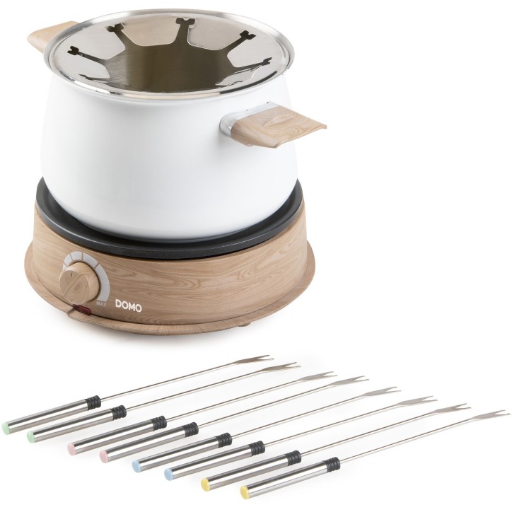 Appareil a fondue - DOMO - DO736F - 1500 W - 2 L - 8 personnes - Blanc/Bois Appareil a fondue - DOMO - DO736F - 1500 W - 2 L - 8 personnes - Blanc/Bois