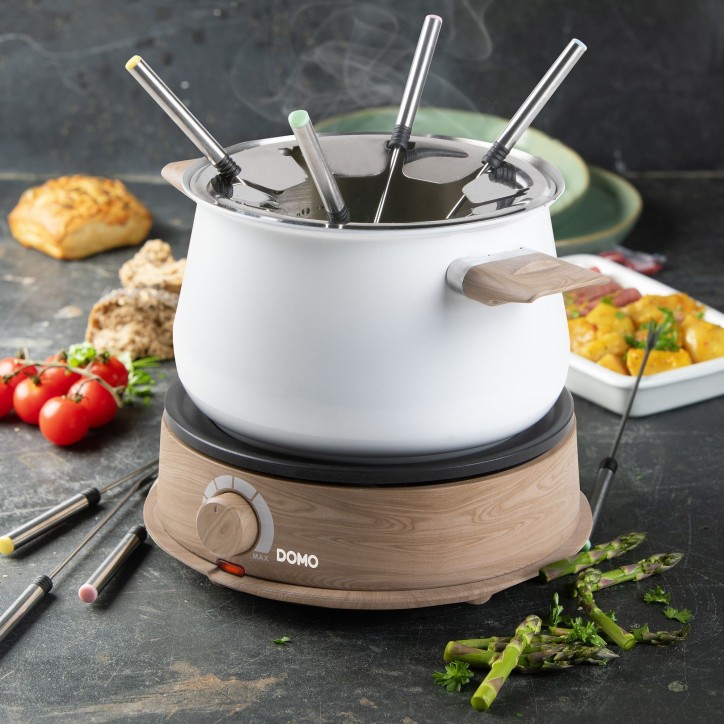 Appareil a fondue - DOMO - DO736F - 1500 W - 2 L - 8 personnes - Blanc/Bois Appareil a fondue - DOMO - DO736F - 1500 W - 2 L - 8 personnes - Blanc/Bois