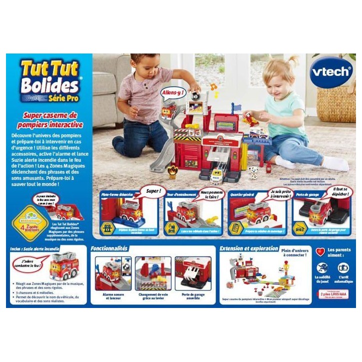 Jouet interactif - Vtech - TUT TUT Bolides Tour de Sauvetage Caserne - 18 mois et plus - Rouge - 22 pieces Jouet interactif - Vtech - TUT TUT Bolides Tour de Sauvetage Caserne - 18 mois et plus - Rouge - 22 pieces