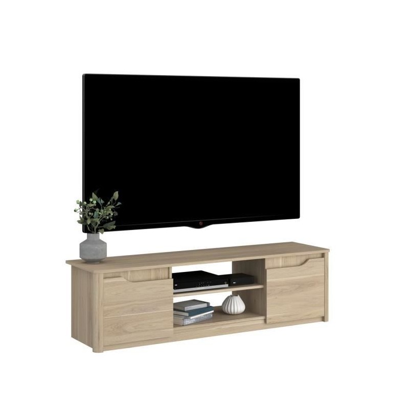 Meuble TV classique BETTY - Meuble en panneau de particules décor Che