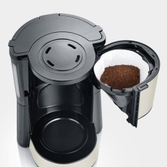 Cafetiere Filtre Type jusqu'a 10 tasses - SEVERIN - KA9575 - 1,4L - Systeme anti-goutte - Filtre permanent amovible - Beige