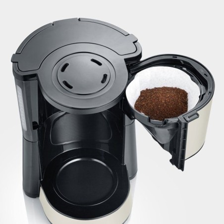 Cafetiere Filtre Type jusqu'a 10 tasses - SEVERIN - KA9575 - 1,4L - Systeme anti-goutte - Filtre permanent amovible - Beige