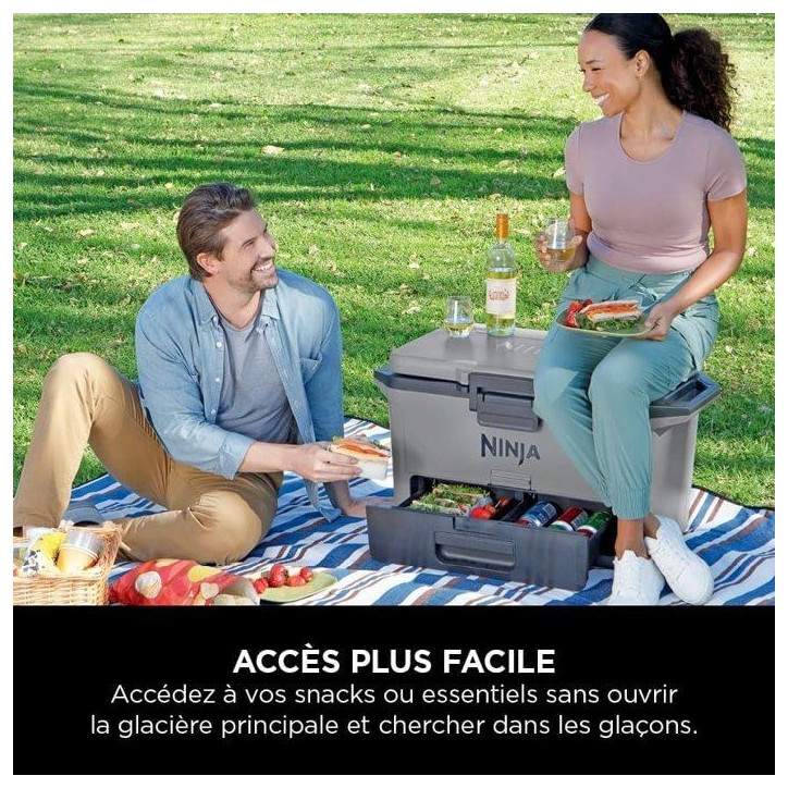 Glaciere roulante FB151EUGY FrostVault - NINJA - Rigide - 47L - Grise Glaciere roulante FB151EUGY FrostVault - NINJA - Rigide - 47L - Grise
