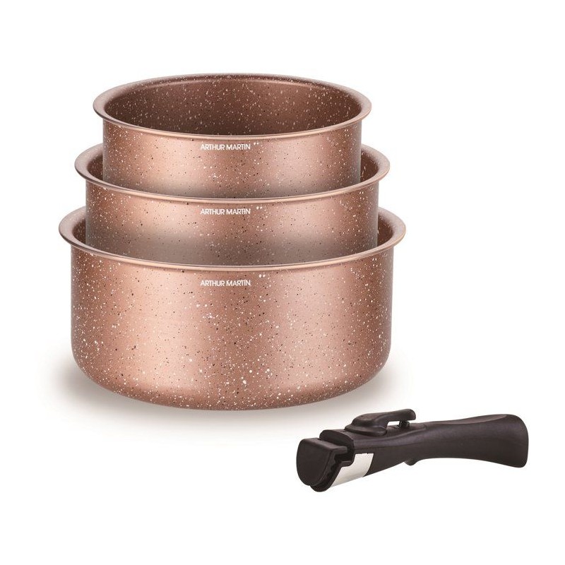 Set de 3 casseroles - Tous feux dont induction - ARTHUR MARTIN - AM236