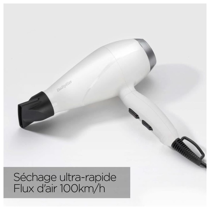 Seche-cheveux - BaByliss - 6704WE Speed Pro 2000 - Moteur AC - Fabriqué en Italie Seche-cheveux - BaByliss - 6704WE Speed Pro 2000 - Moteur AC - Fabriqué en Italie