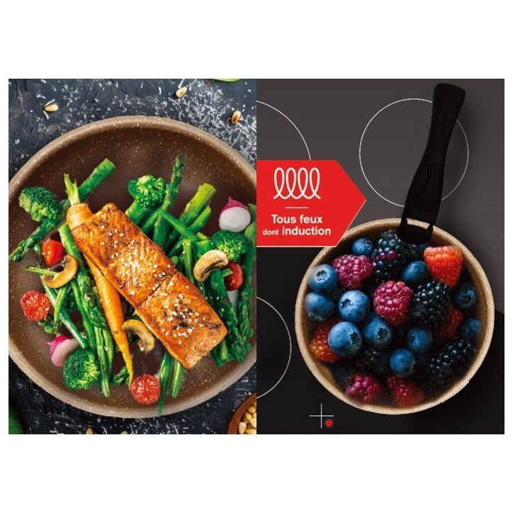 Set de 3 casseroles - Tous feux dont induction - ARTHUR MARTIN - AM2366 - Ø 16,18 et 20 cm + 1 poignée amovible - Terracotta Set de 3 casseroles - Tous feux dont induction - ARTHUR MARTIN - AM2366 - Ø 16,18 et 20 cm + 1 poignée amovible - Terracotta