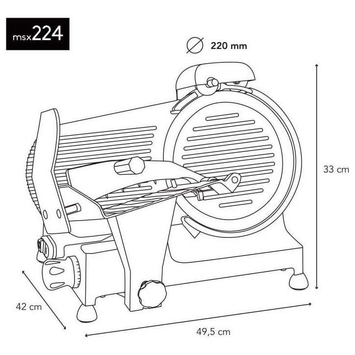 Trancheuse a viande - H.KoeNIG - MSX224 - Lame 22 cm - Rouge Trancheuse a viande - H.KoeNIG - MSX224 - Lame 22 cm - Rouge